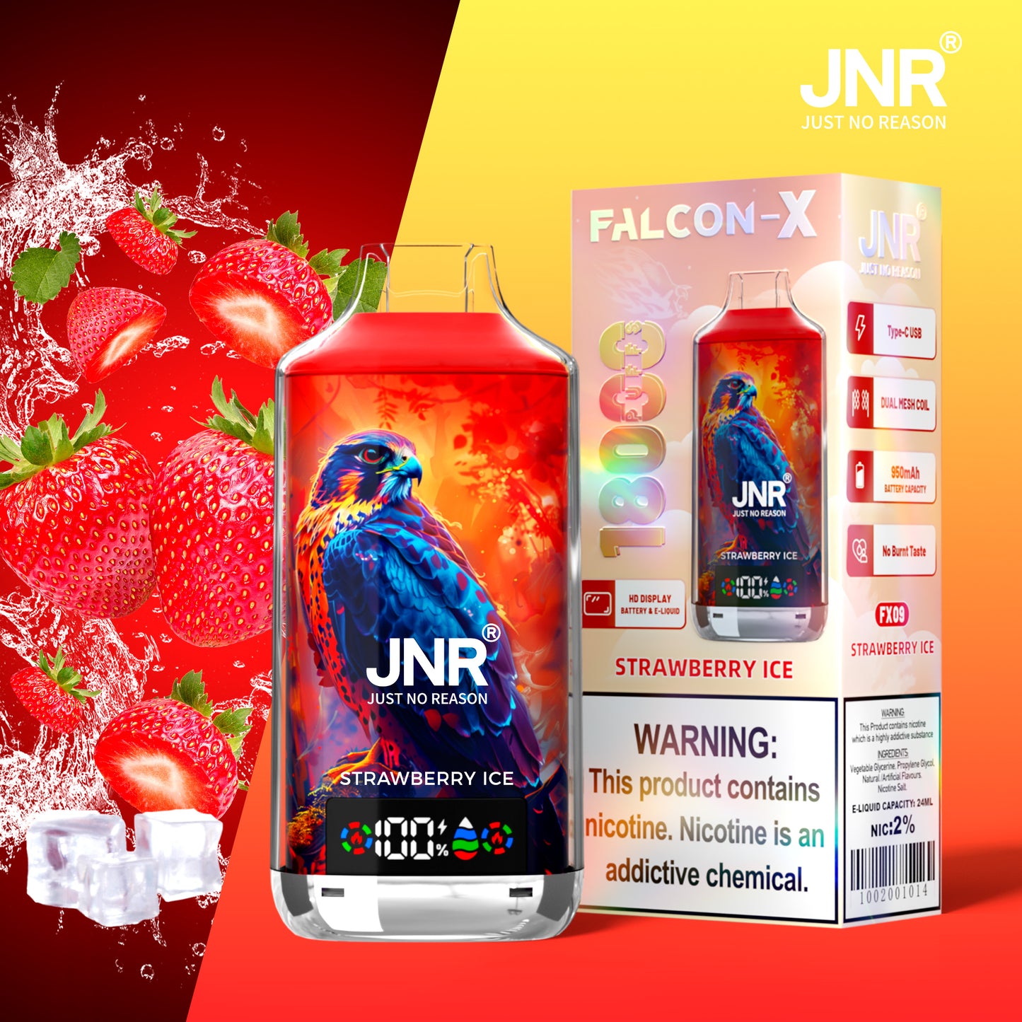 PUFF 18000 JNR FALCON X - Strawberry Ice
