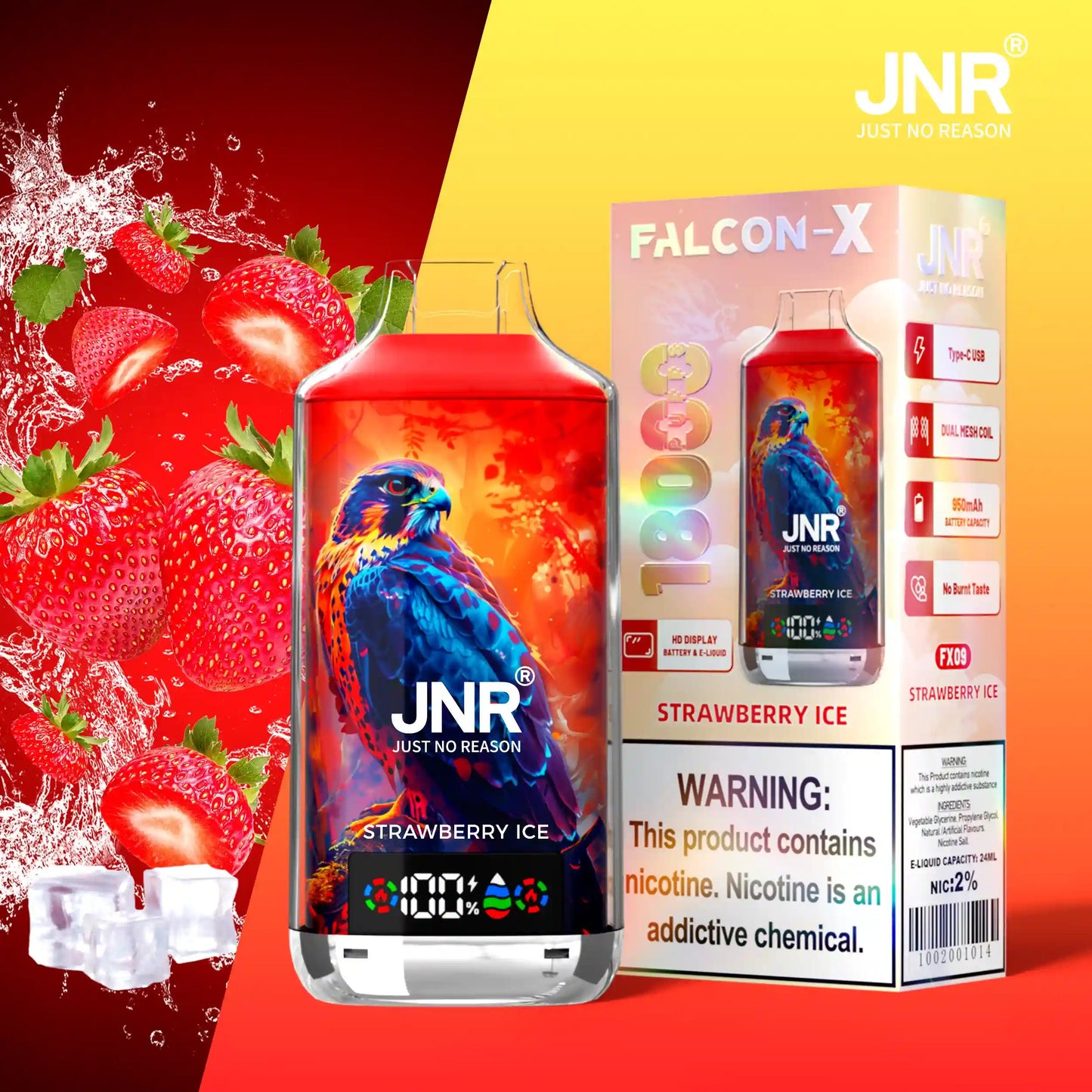 PUFF 18000 JNR FALCON X - Strawberry ice