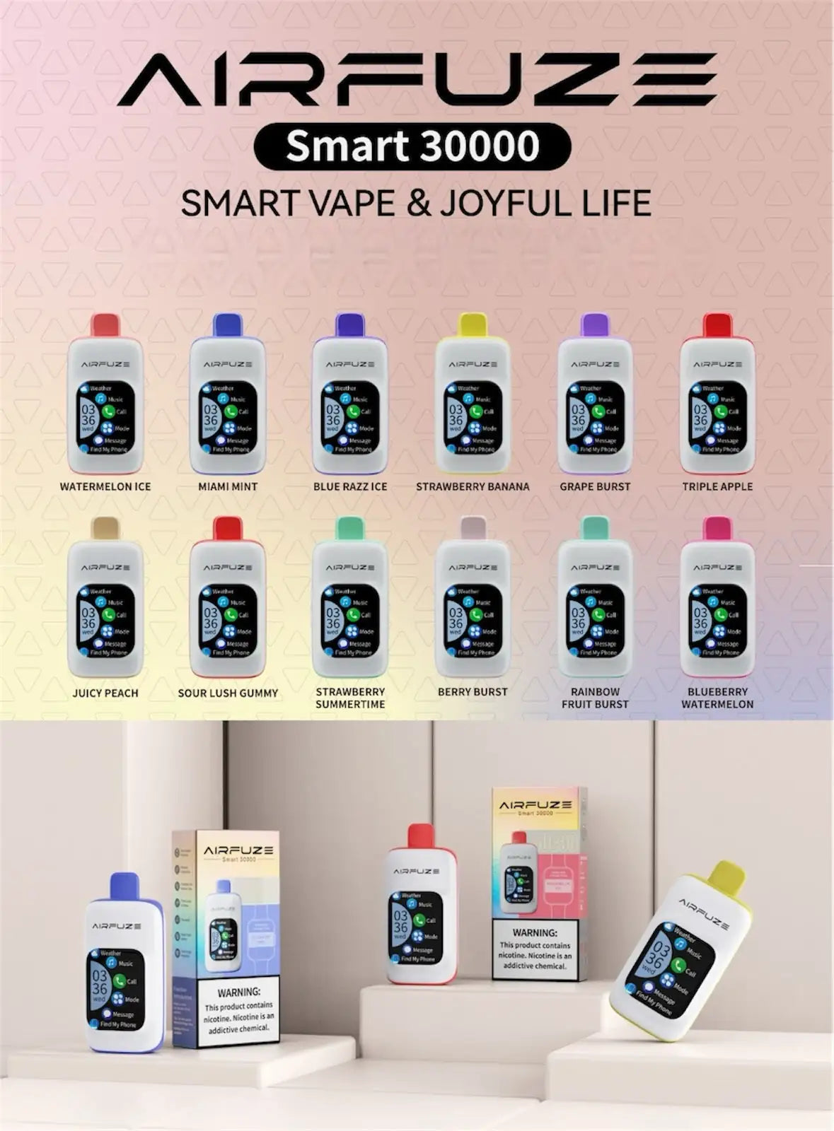 PUFF 30000 AIRFUZE CONNECT - 12 Parfums Disponible -
