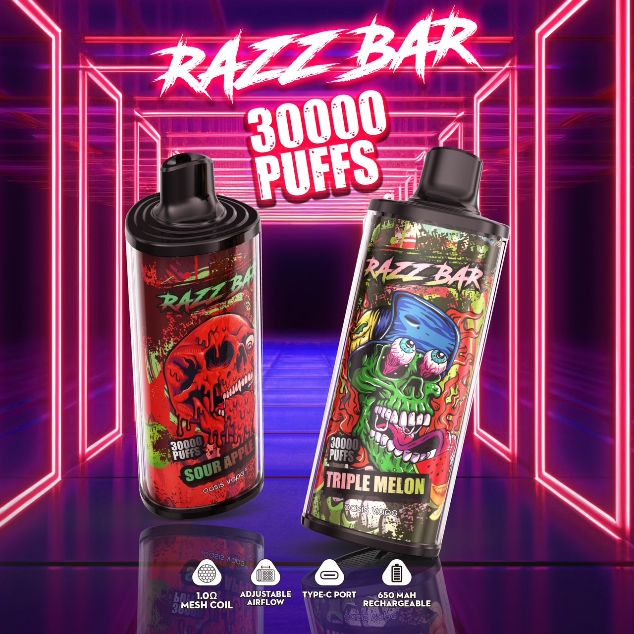 PUFF 30000 RAZZBAR - Mela Acida -