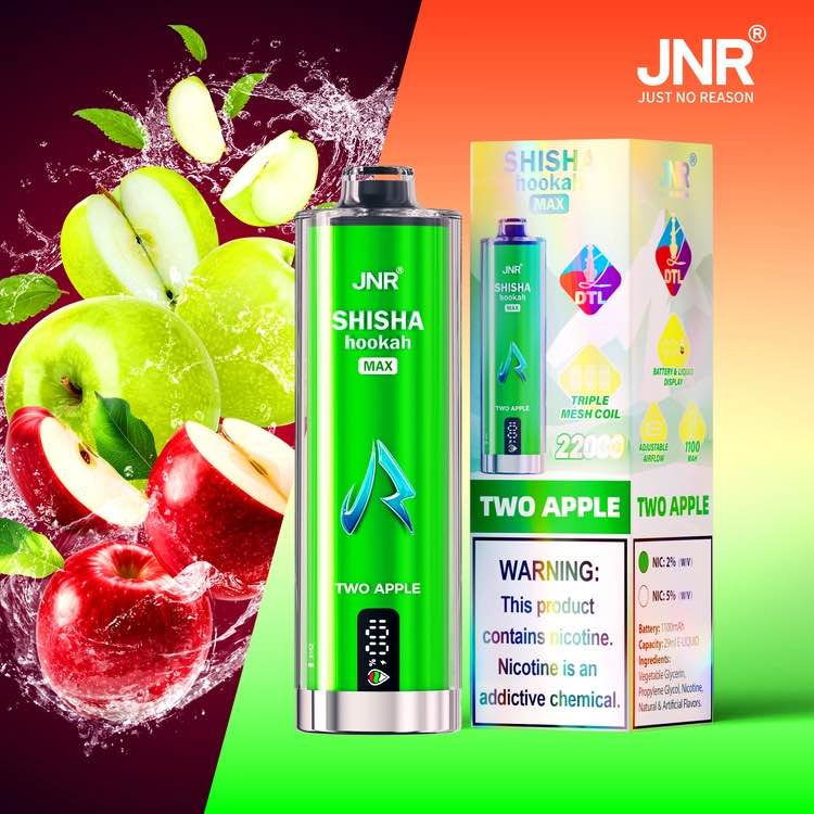 Puff JNR Shisha Max 22000 Two Apple Double Pomme Chicha DTL 10lapuff Puff JNR Shisha Max 22000 Two Apple Double Pomme Chicha DTL 10lapuff