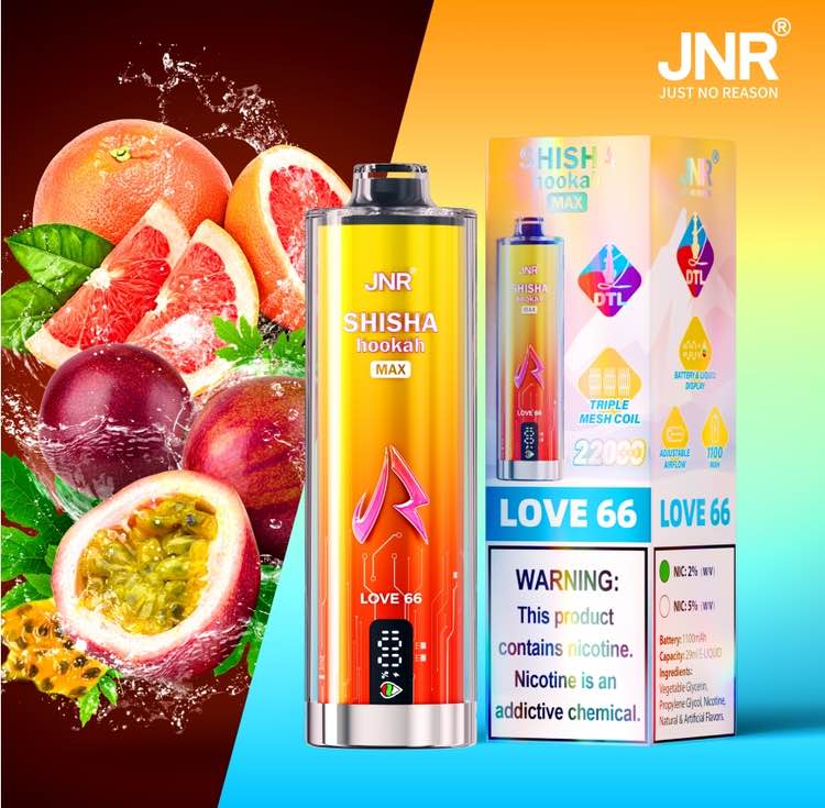 Puff JNR Shisha Hookah Max 22000 Amor 66 – Pasión, Pomelo y Menta