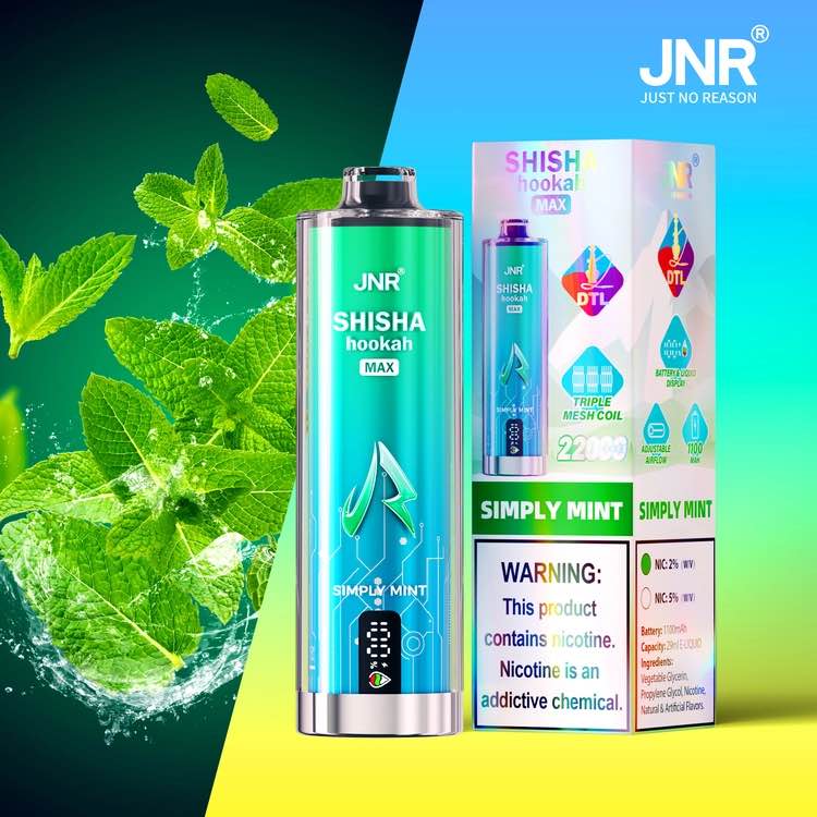 Puff JNR Shisha Hookah Max 22000 Simply Mint – Menthe Fraîche – 10lapuff