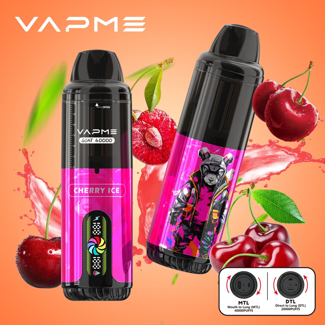 PUFF 40000 VAPME GOAT - Cerise Glacée