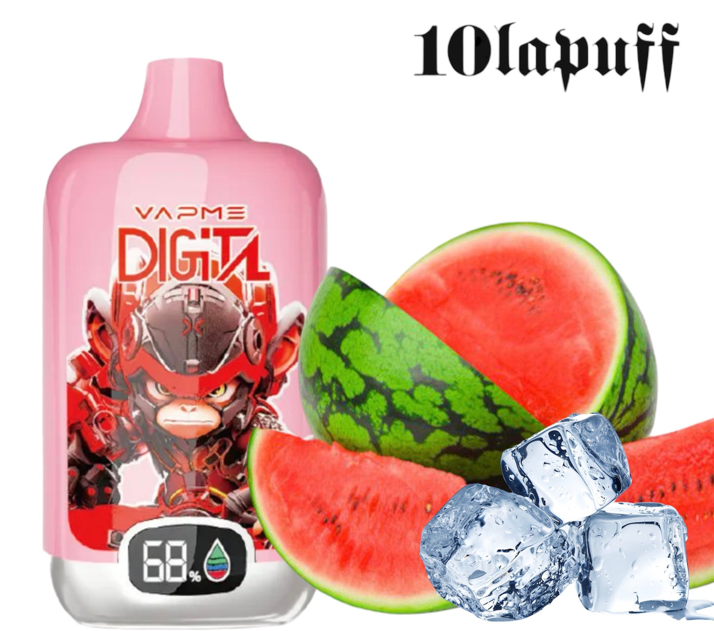 PUFF 12000 VAPME DIGITAL - Pastèque glacée - - 10lapuff