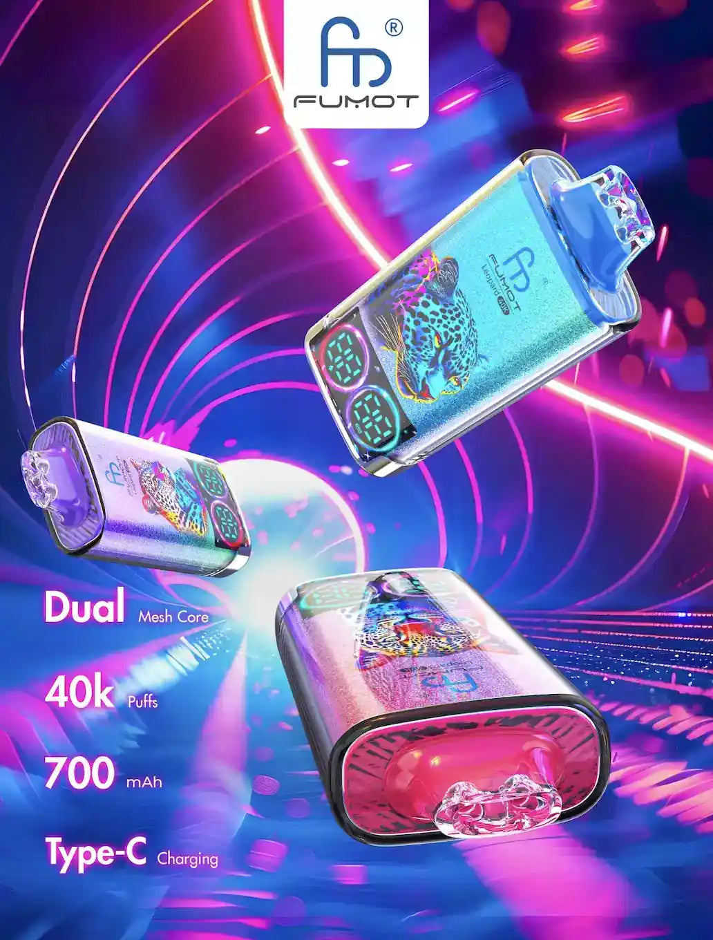 PUFF 40000 LEOPARD RANDM - 16 parfums
