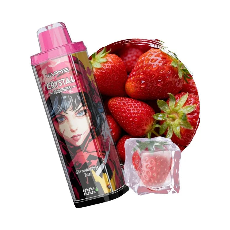 VAPME Crystal 48000 Strawberry Ice Mouth-to-Lung Puff 48K 10lapuff VAPME Crystal 48000 Strawberry Ice Mouth-to-Lung Puff 48K 10lapuff