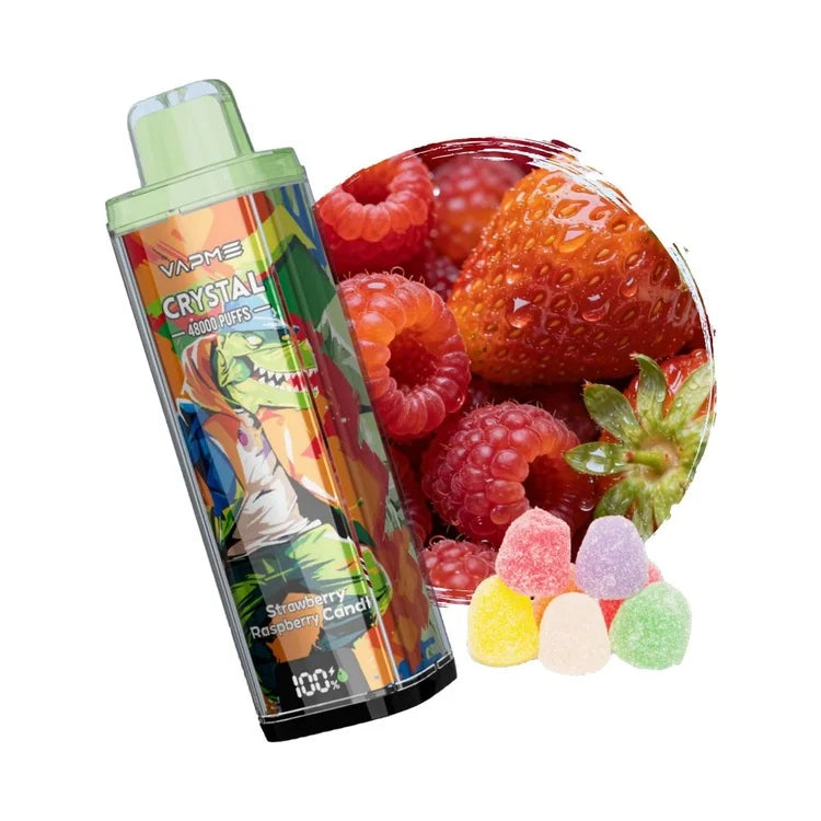 VAPME Crystal 48000 Strawberry Raspberry Candy – Mouth-to-Lung Puff 48K –  10lapuff