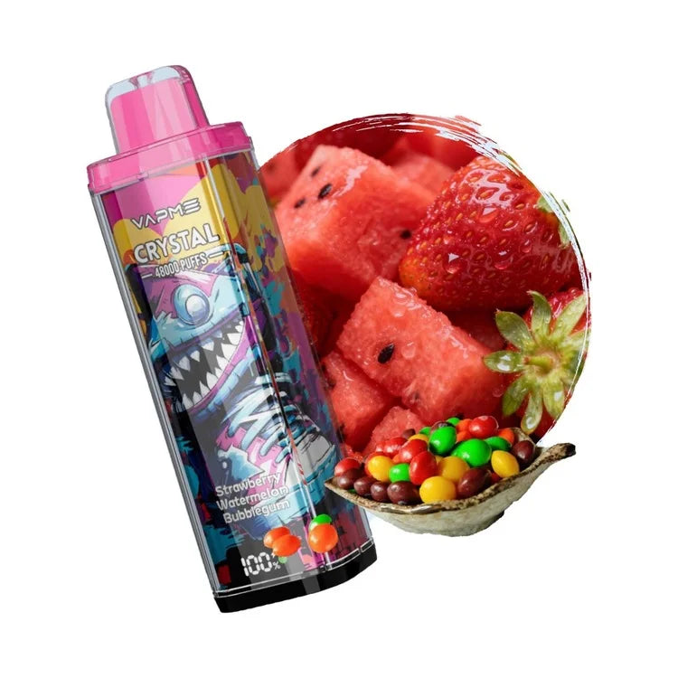 VAPME Crystal 48000 Fragola Anguria Gomma da Masticare  Sigaretta  Elettronica MTL 48K  10lapuff