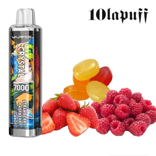 PUFF 7000 VAPME crystal - Strawberry Raspberry Candy 10lapuff PUFF 7000 VAPME crystal - Strawberry Raspberry Candy 10lapuff