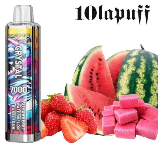 PUFF 7000 VAPME crystal - Strawberry Watermelon Bubblegum - price 10.99 instead of 16.99 10lapuff PUFF 7000 VAPME crystal - Strawberry Watermelon Bubblegum - price 10.99 instead of 16.99 10lapuff