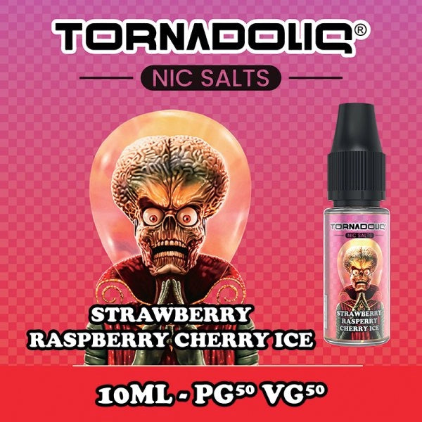 STRAWBERRY RASPBERRY CHERRY ICE 10ML - TORNADOLIQ - 20mg
