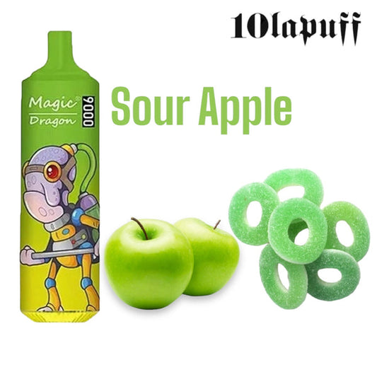 PUFF 9000 Magic Dragon - Sour Apple - 10lapuff