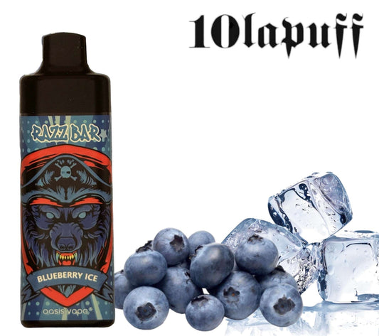 PUFF 10000 RAZZBAR - Myrtille glacée -