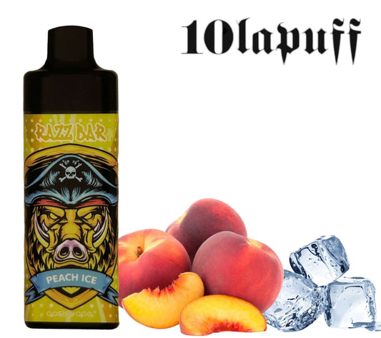 PUFF 10000 RAZZBAR - Pêche glacée -