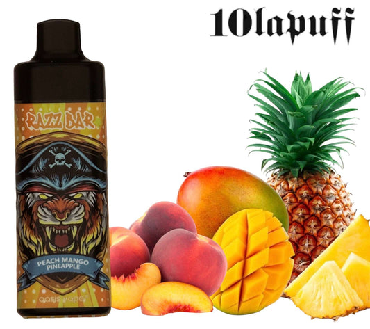 PUFF 10000 RAZZBAR - Pêche Mangue Ananas -