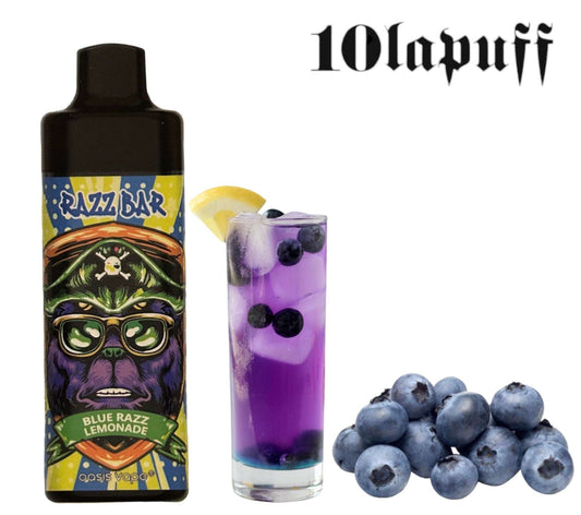 PUFF 10000 RAZZBAR - Myrtille limonade -