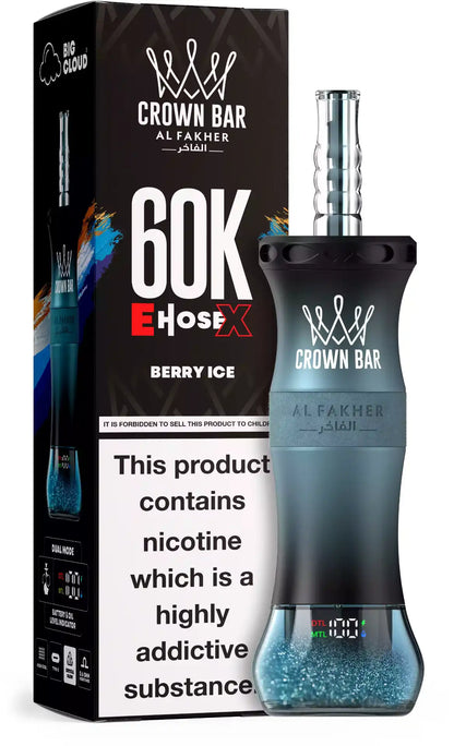 PUFF SHISHA 60K Al Fakher Crown Bar E-Hose X  - Berry ice