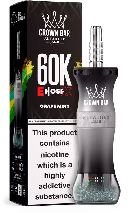 PUFF SHISHA 60K Al Fakher Crown Bar E-Hose X - Grape Mint