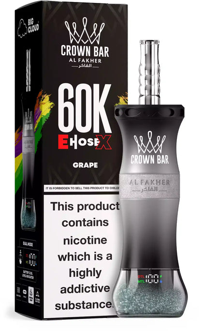 PUFF SHISHA 60K Al Fakher Crown Bar E-Hose X - Grape