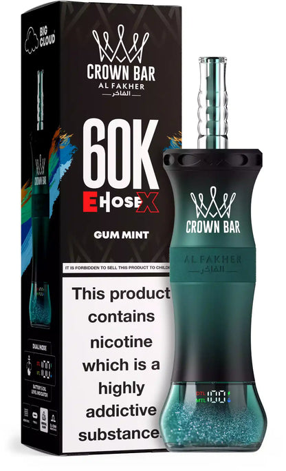 PUFF SHISHA 60K Al Fakher Crown Bar E-Hose X - Mint Gum