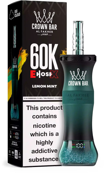 PUFF SHISHA 60K Al Fakher Crown Bar E-Hose X - Lemon Mint