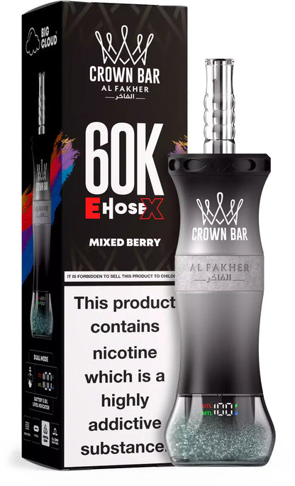 PUFF SHISHA 60K Al Fakher Crown Bar E-Hose X - Mixed Berry