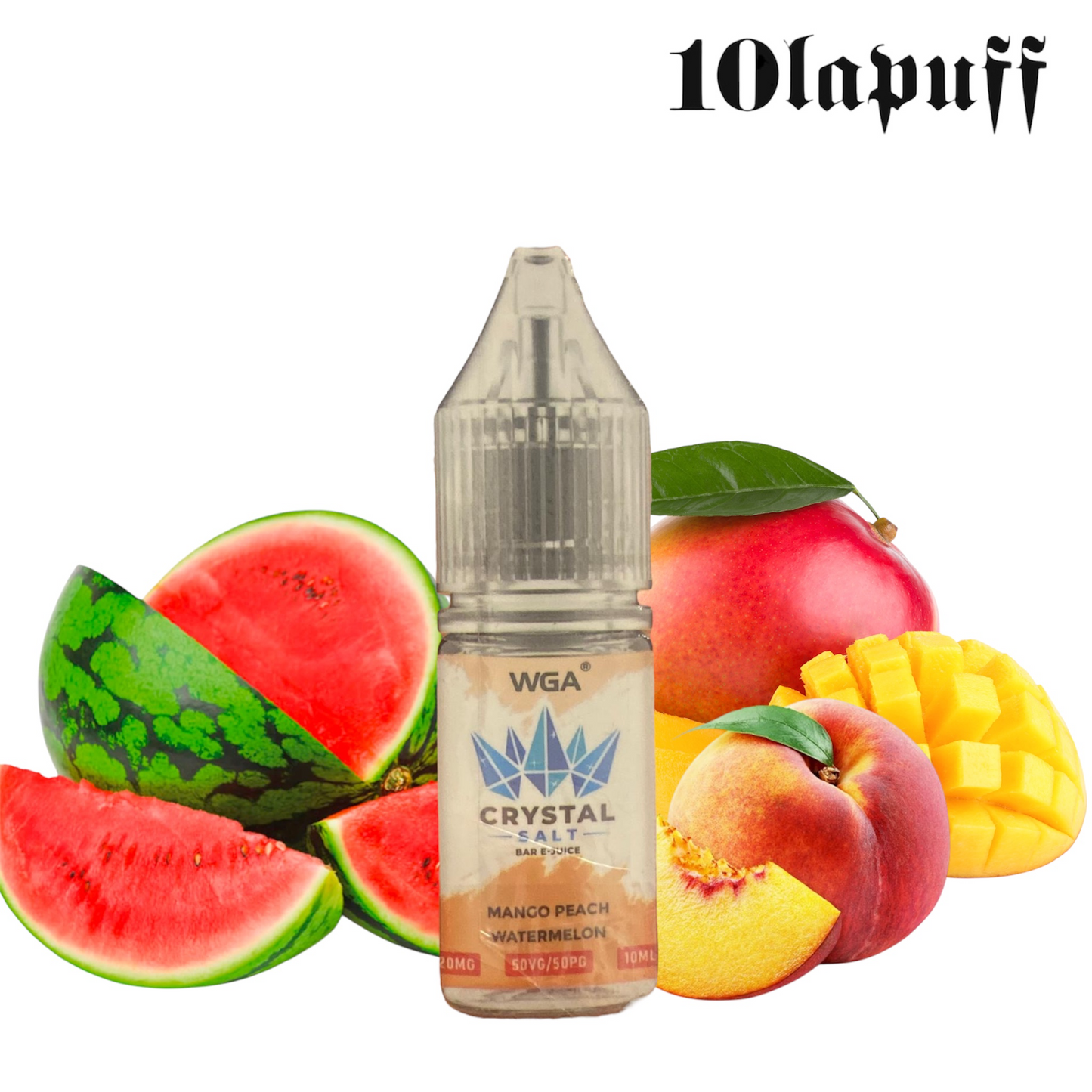 E-vätska WGA - Smak Mango Persika Vattenmelon 20mg/ml - 10ml (50/50)