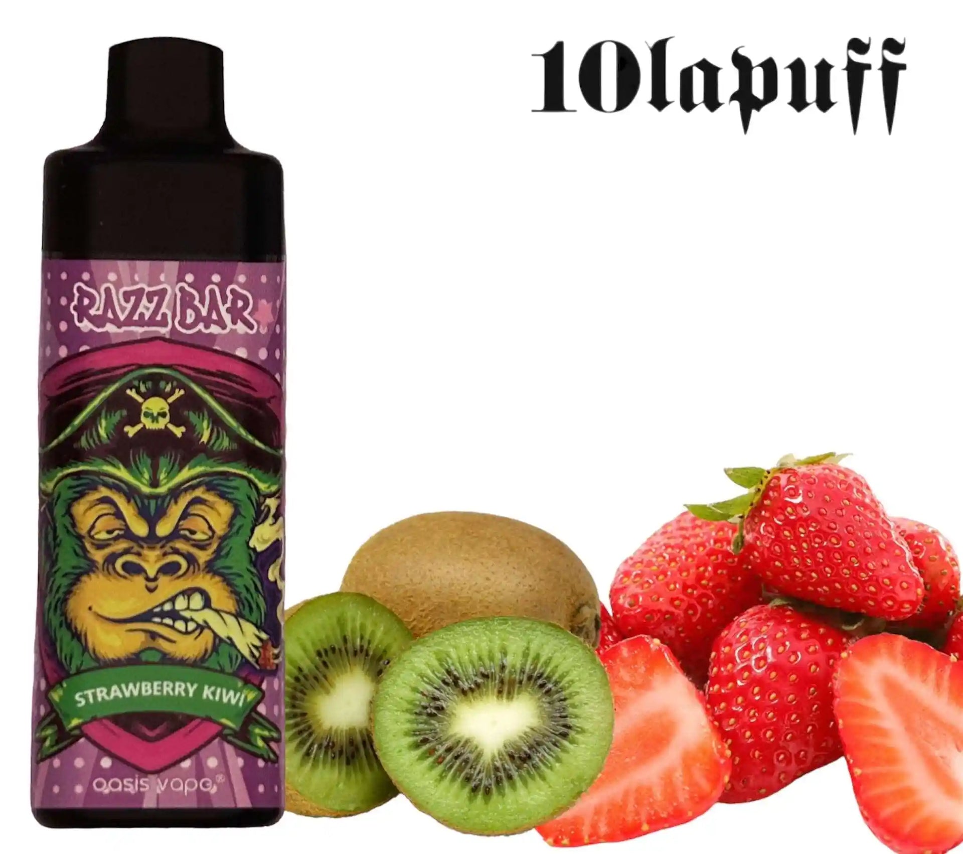 PUFF 10000 RAZZBAR - Strawberry Kiwi - price of 16.99 instead of 24.99 10lapuff PUFF 10000 RAZZBAR - Strawberry Kiwi - price of 16.99 instead of 24.99 10lapuff