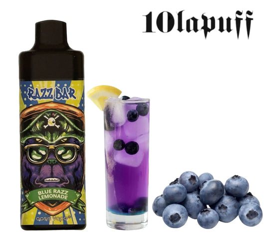 PUFF 10000 RAZZBAR - Myrtille limonade -