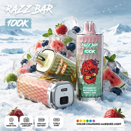 Puff 100000 Razzbar Skittles – Fruitige snoepjes