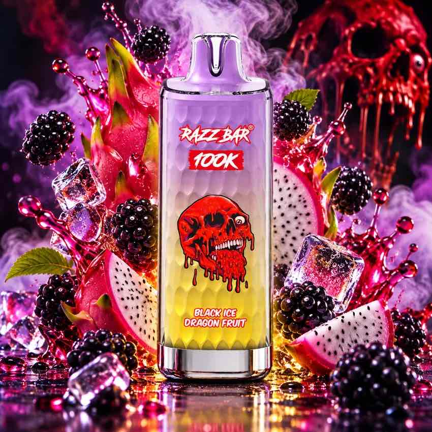 Puff Razzbar 100K Fruit du Dragon Black Ice – 100 000 Bouffées Rechargeable USB-C