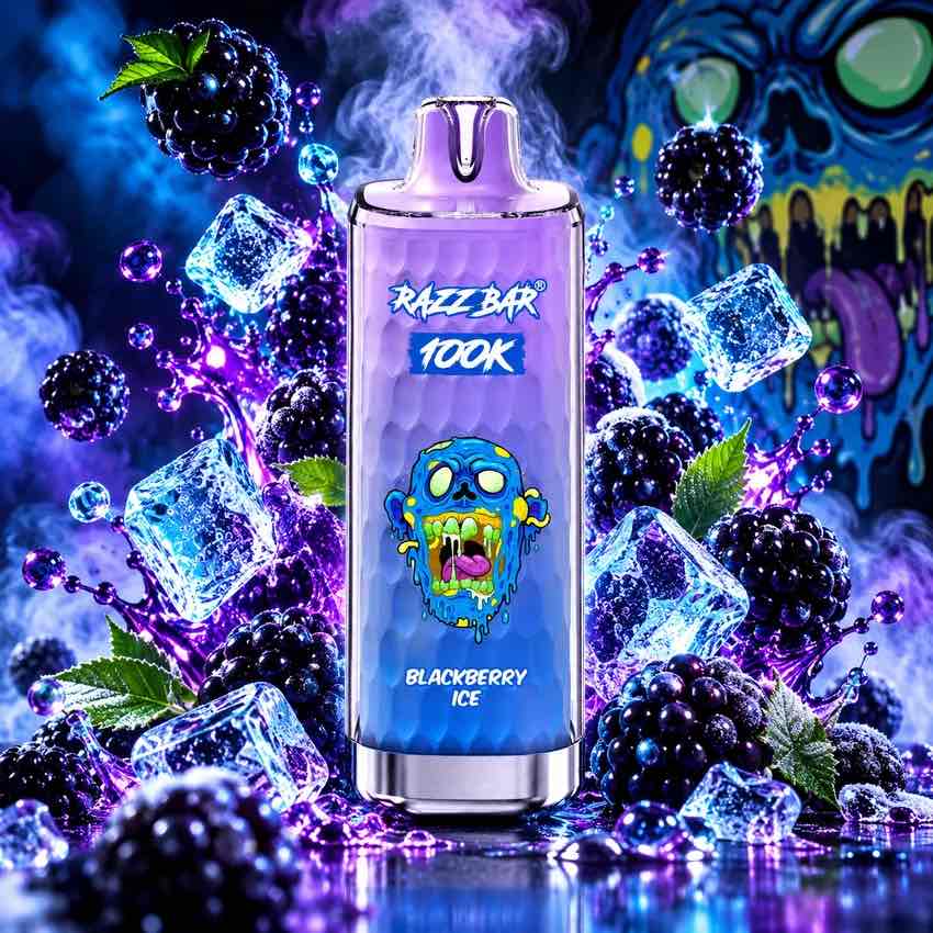 Puff Razzbar 100K Mûre Glacée – 100 000 Bouffées Rechargeable USB-C