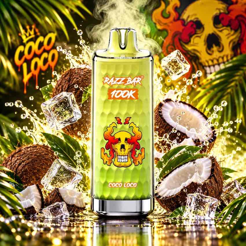 Puff Razzbar 100K Coco Loco – 100 000 Bouffées Rechargeable USB-C