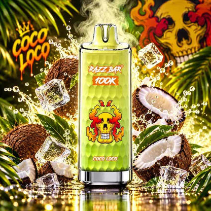 Puff Razzbar 100K Coco Loco – 100 000 Bouffées Rechargeable USB-C