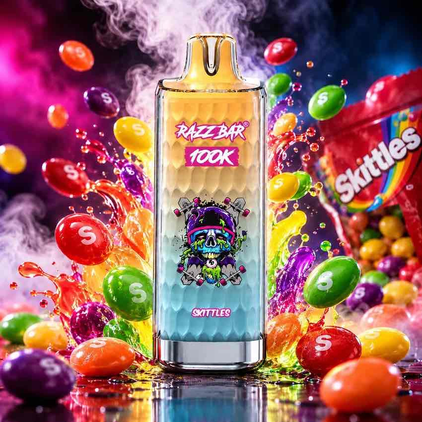 Puff Razzbar 100K Skittles – 100 000 Bouffées Rechargeable USB-C