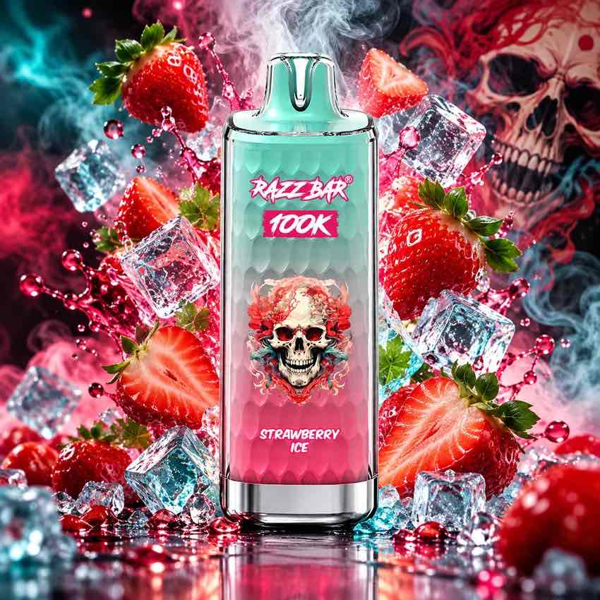 Puff Razzbar 100K Fraise Glacée – 100 000 Bouffées Rechargeable USB-C