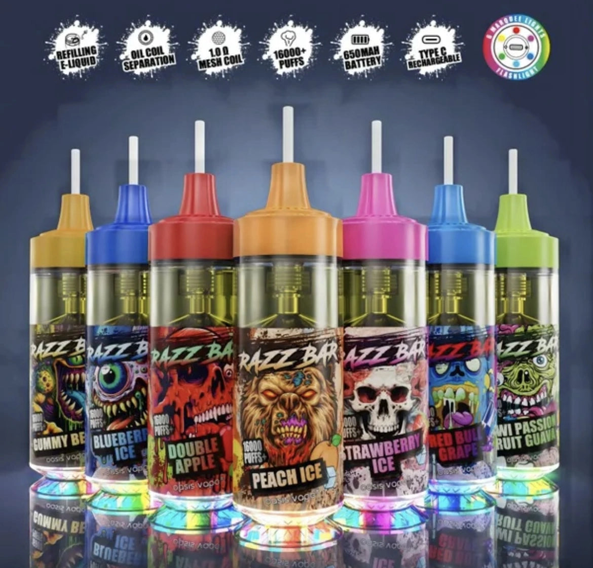 PUFF 16000 RAZZBAR - 12 Parfums - 10lapuff