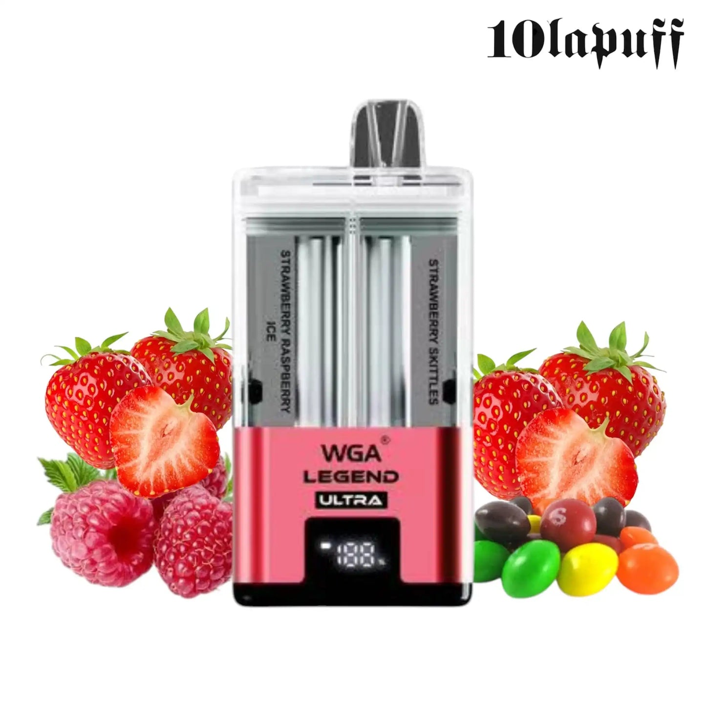 PUFF 30000 WGA LEGEND ULTRA Rechargeable Liquide - Fraise Framboise & Fraise Skittles