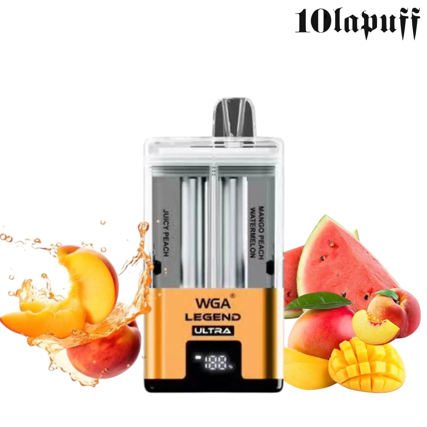 PUFF 30000 WGA LEGEND ULTRA Rechargeable Liquide - Juicy Peach & Pêche Mangue Pastèque