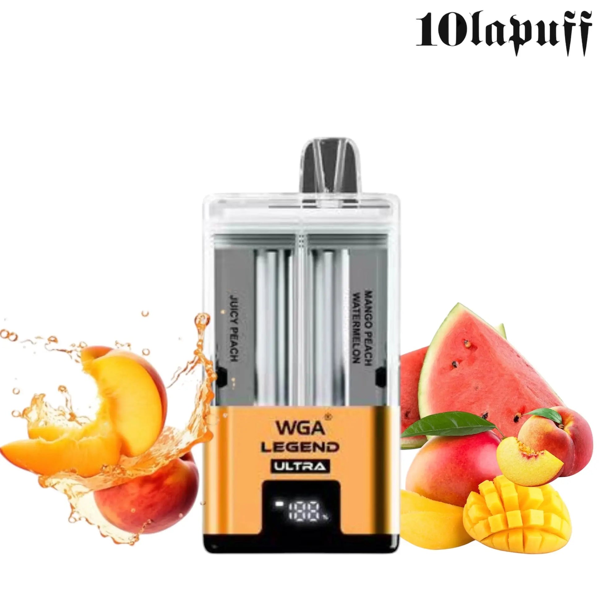 PUFF 30000 WGA LEGEND ULTRA Rechargeable Liquide - Juicy Peach & Pêche Mangue Pastèque