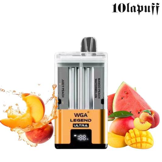 PUFF 30000 WGA LEGEND ULTRA Rechargeable Liquide - Juicy Peach & Pêche Mangue Pastèque