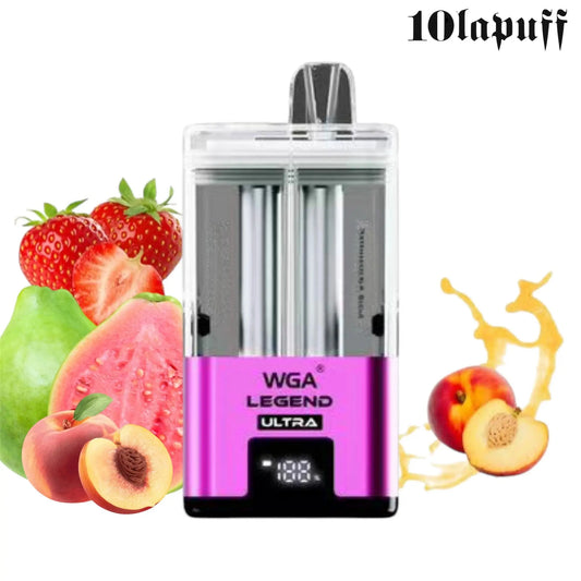 PUFF 30000 WGA LEGEND ULTRA Rechargeable Liquide - Peach goyave Fraise & Juicy Peach