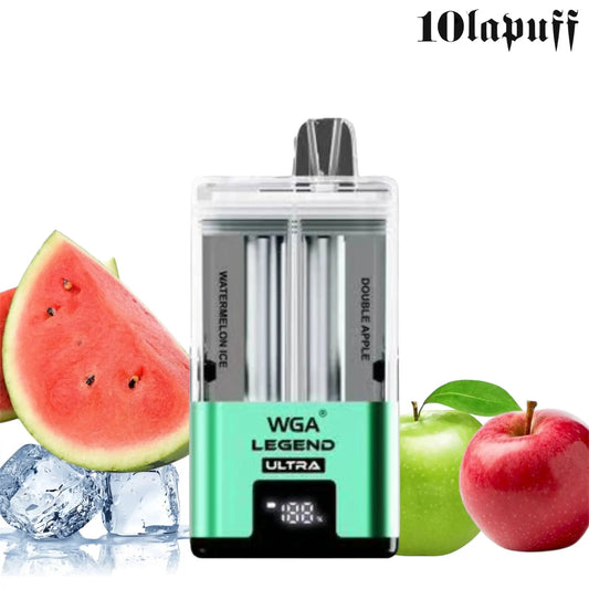 PUFF 30000 WGA LEGEND ULTRA Rechargeable Liquide - Watermelon Ice & Double Pomme
