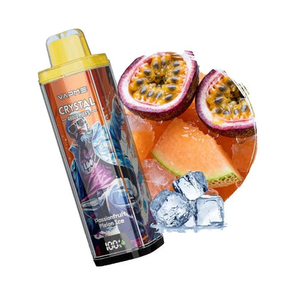 VAPME Crystal 48000 Passion Fruit Melon Ice: passion fruit and iced melon, refillable mouth-to-lung puff 48K, 25ml, mesh 1.0, adjustable airflow, smart indicator, USB-C. 10lapuff VAPME Crystal 48000 Passion Fruit Melon Ice: passion fruit and iced melon, refillable mouth-to-lung puff 48K, 25ml, mesh 1.0, adjustable airflow, smart indicator, USB-C. 10lapuff