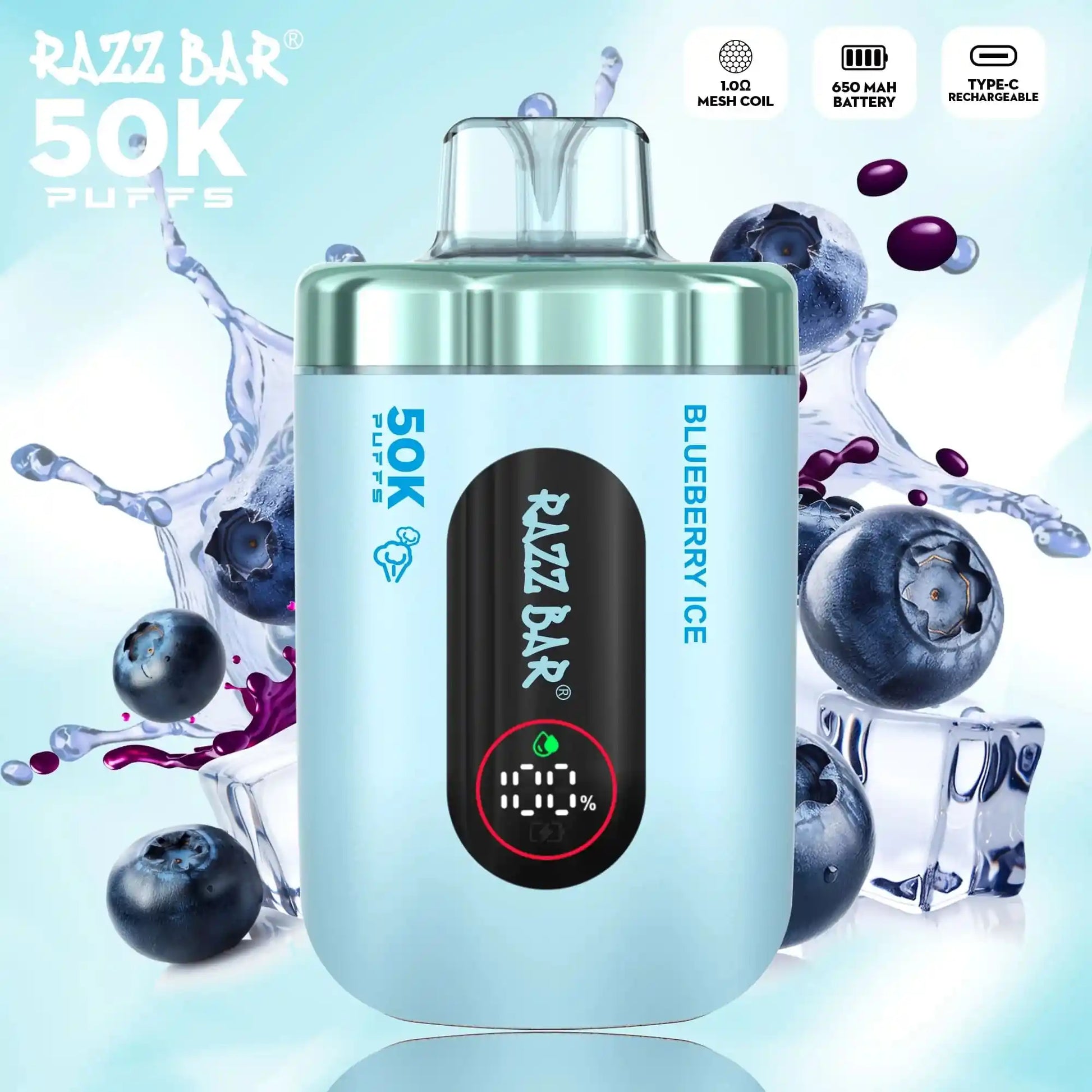 Puff 50000 Blueberry Ice Blueberry Freshness & 50K Puffs 10lapuff Puff 50000 Blueberry Ice Blueberry Freshness & 50K Puffs 10lapuff