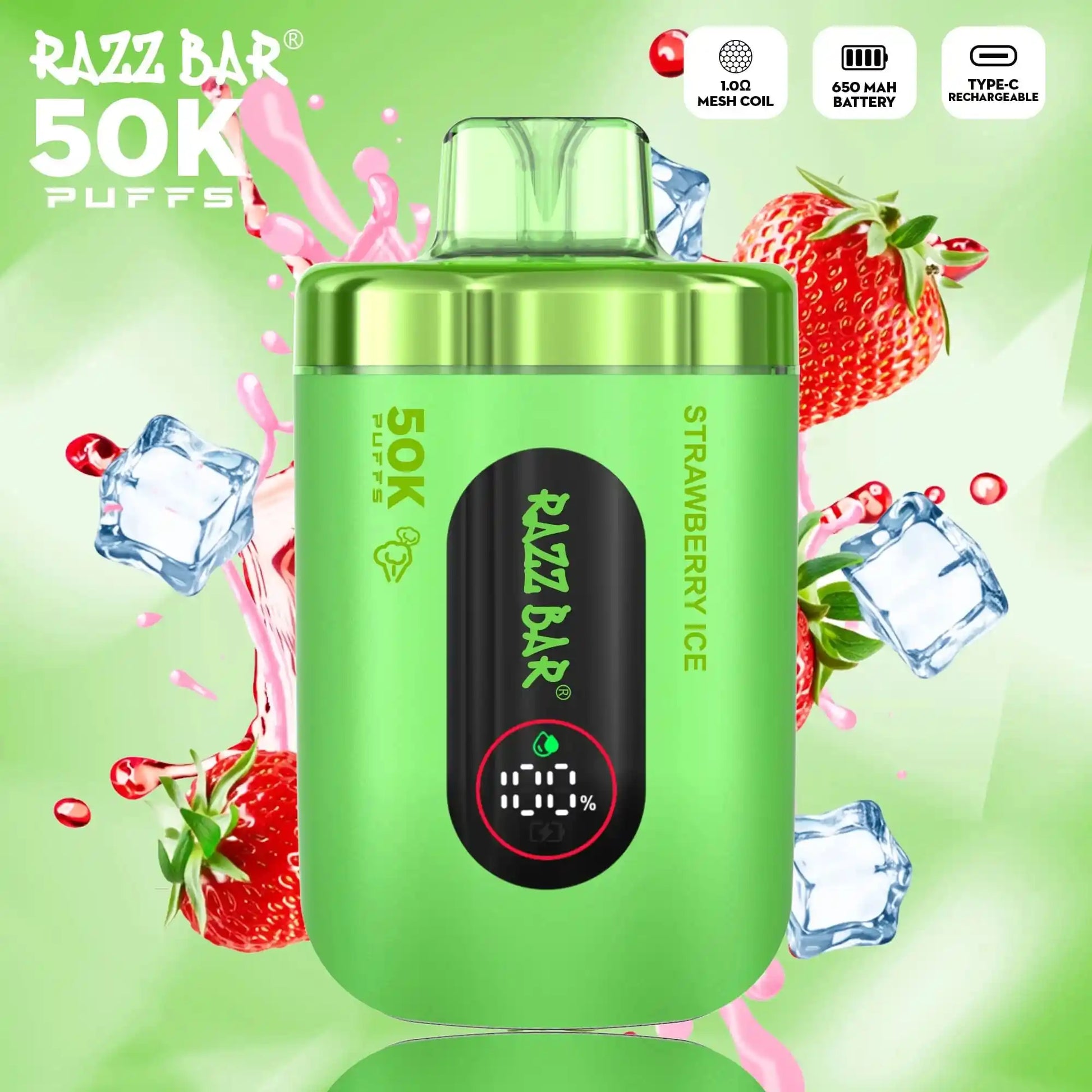 PUFF 50000 RAZZBAR - Strawberry ice