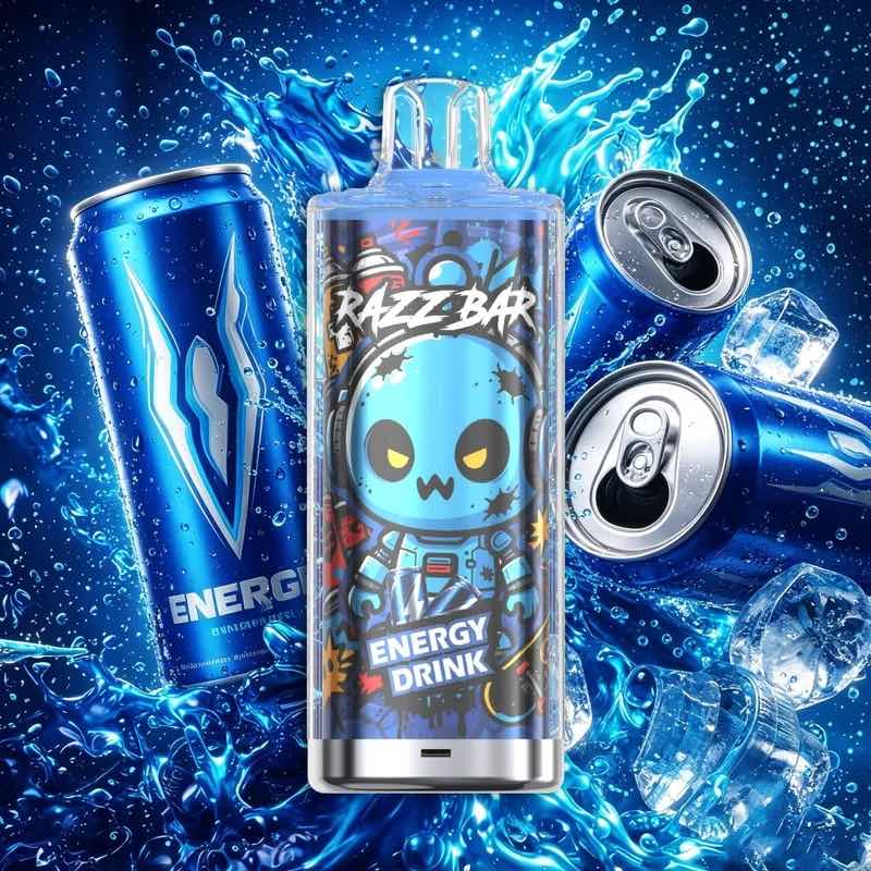 Puff Razzbar 60000 bouffées saveur Energy Drink boisson énergisante – vape jetable rechargeable nicotine 2%