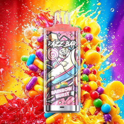 Puff Razzbar 60000 bouffées saveur Rainbow Burst Skittles – vape jetable rechargeable nicotine 2%