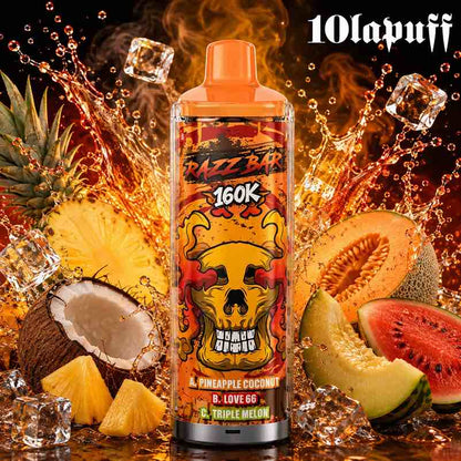 PUFF 160000 RAZZBAR - Pineapple Coconut, Love 66 & Triple Melon